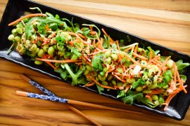 Thai Peanut Edamame and Carrot Salad