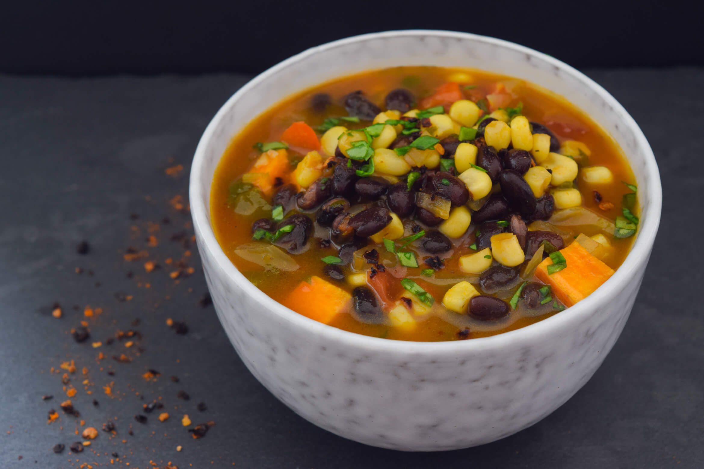 Sweet n’ Spicy Black Bean Corn Chili